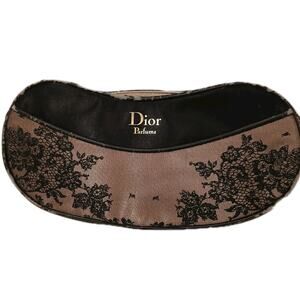 VNTG Christian Dior Cosmetic Travel Bag Pouch Black Lace Handle Old Beautiful